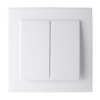 24111003 Nilson Touran выключатель двухклавишный белый