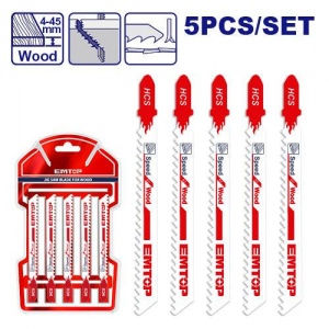 Набор полотен для лобзика по дереву 5 шт EMTOP