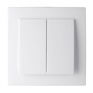 24111003 Nilson Touran выключатель двухклавишный белый